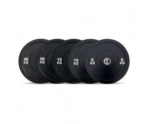 Olympic  Weightlifting of Rubber-Black Bumper Plate / GYMDESCUENTO
 Olympic plate weight-Full Set (2x5 - 2x25kg)