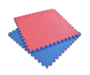 Tatami Fitness Flooring made of Eva Rubber in Puzzle Tile (Blue+Red) 1m² x 25mm    / GYMDESCUENTO