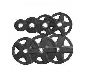 Olympic Weight Round Rubber Coated Plate (Black Star Grip) 50mm / GYMDESCUENTO
 Olympic plate weight-Juego Completo (2x1,25 - 2x25kg)