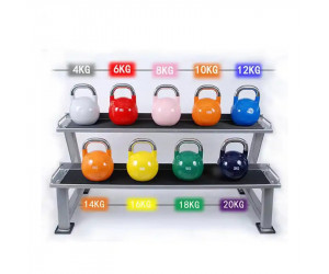 Pack Completo: Kettlebells Competición 284kg + Rack Almacenaje / GYMDESCUENTO