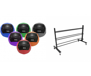 Pack Completo: Wall Balls 42kg + Rack Almacenaje / GYMDESCUENTO