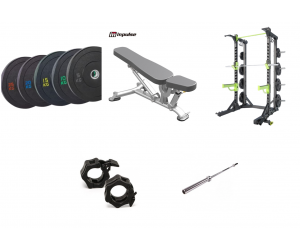 Pack Gimnasio: Zona Profesional de Halterofilia con Half Rack / GYMDESX + DHZ + IMPULSE