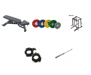 Pack Profesional: Zona de Halterofilia con Half Rack Multipower    / GYMDESCUENTO + DHZ + IMPULSE