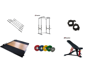 Pack Gimnasio Profesional:  Zona de Halterofilia con Jaula / GYMDESCUENTO + IMPULSE